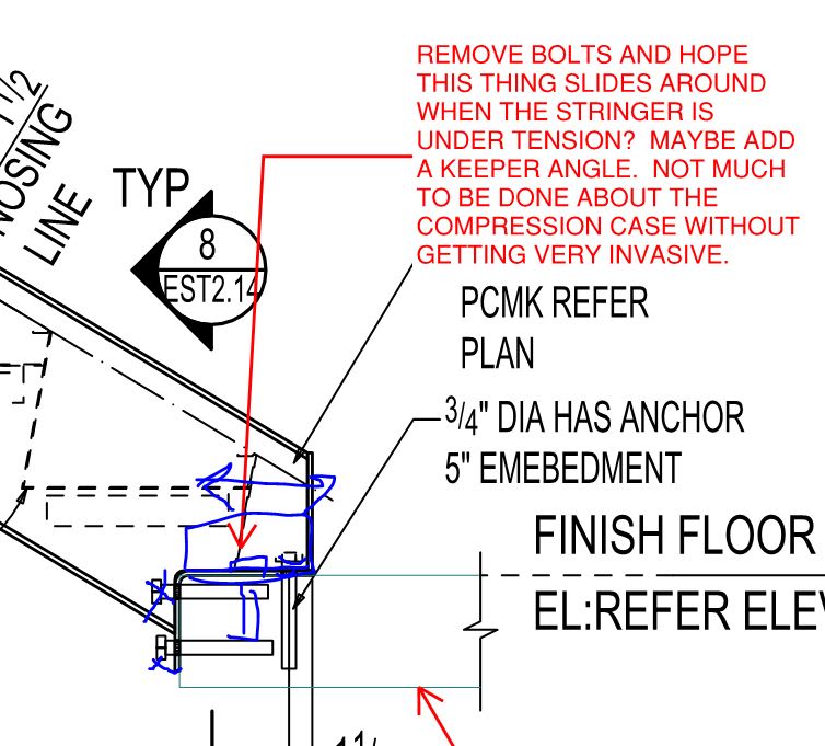 Steel Stair Stringer Connection Detail