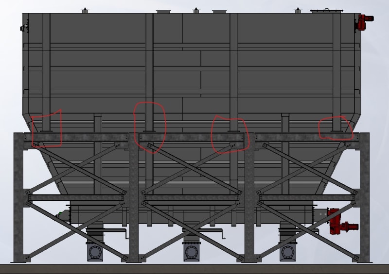 Hopper Foot Pad Connection to Beam Structural engineering general