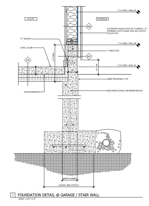 HSS Column Within Exterior Stud Wall Foundation detail Structural