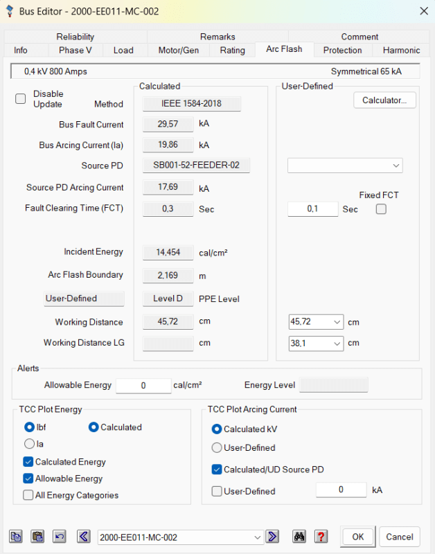 Why isn't the immediate upstream breaker tripping in my 400V Arc Flash