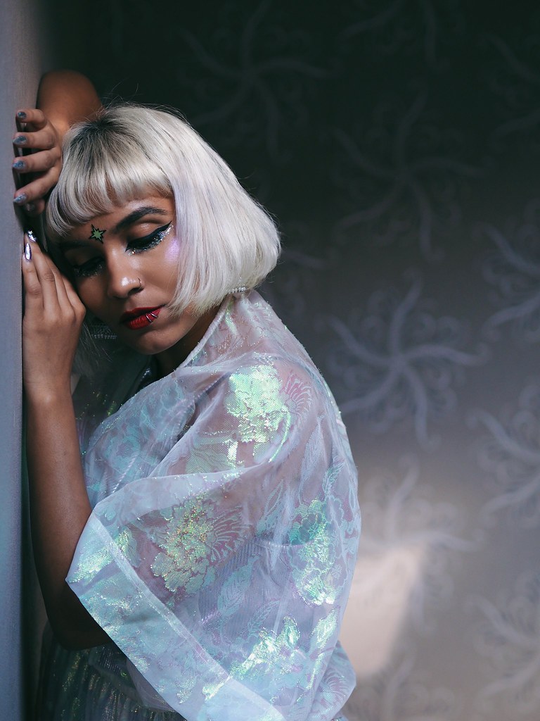 Beaming Down to Earth for Eid in the Ultimate Iridescent Dress 👽