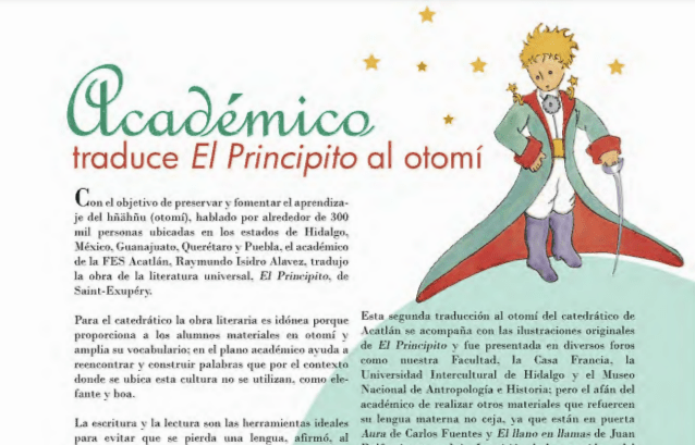El principito en Otomí El principito en Otomí