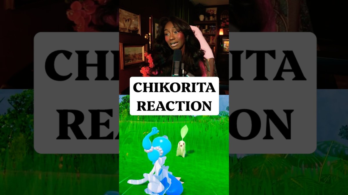 My reaction to Chikorita in Pokemon Violet #pokemonscarletandviolet #pokemon #gaming