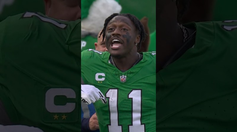A.J. Brown really threw away Tanner McKee's Touchdown Ball 😂🤣 #Eagles #NFL