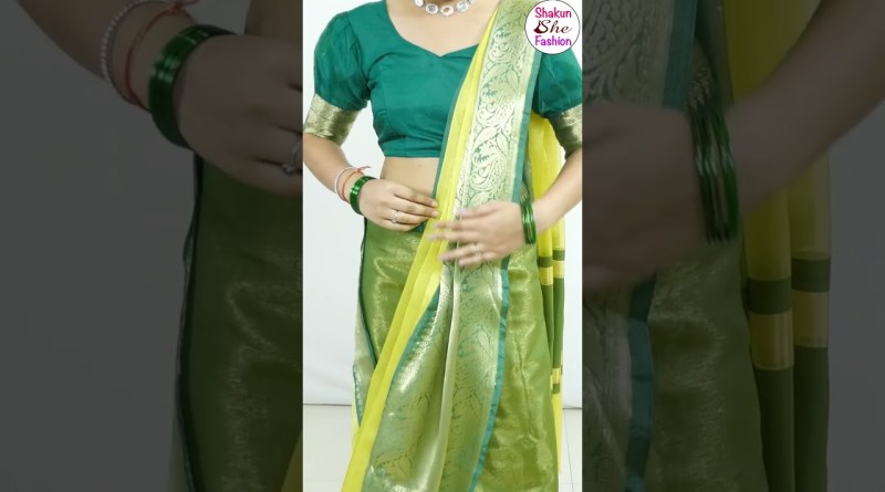 Amazing Organza saree draping With Slim look #saree #beauty #fashion #style