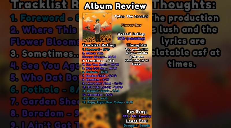 Flower Boy by Tyler, The Creator – Album Review
