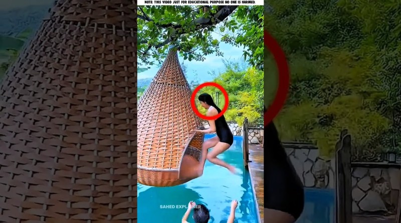 Who can get inside the hanging thing above the water 🤔🎯