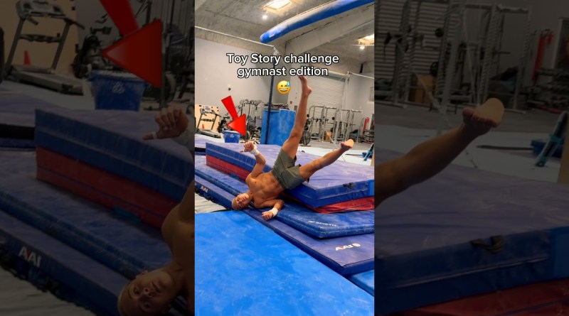Could we fool Andy? 😂😭#toystory #gymnast #fail #funny #olympics #sports
