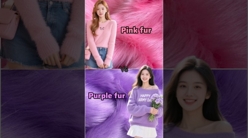 Pink Fur 🩷 vs Purple Fur 💜 #fashion #ytshorts
