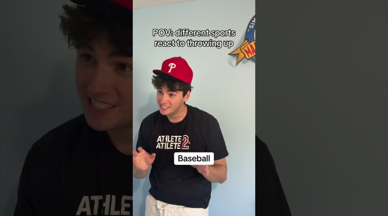Different sports react to you throwing up #sports #skit