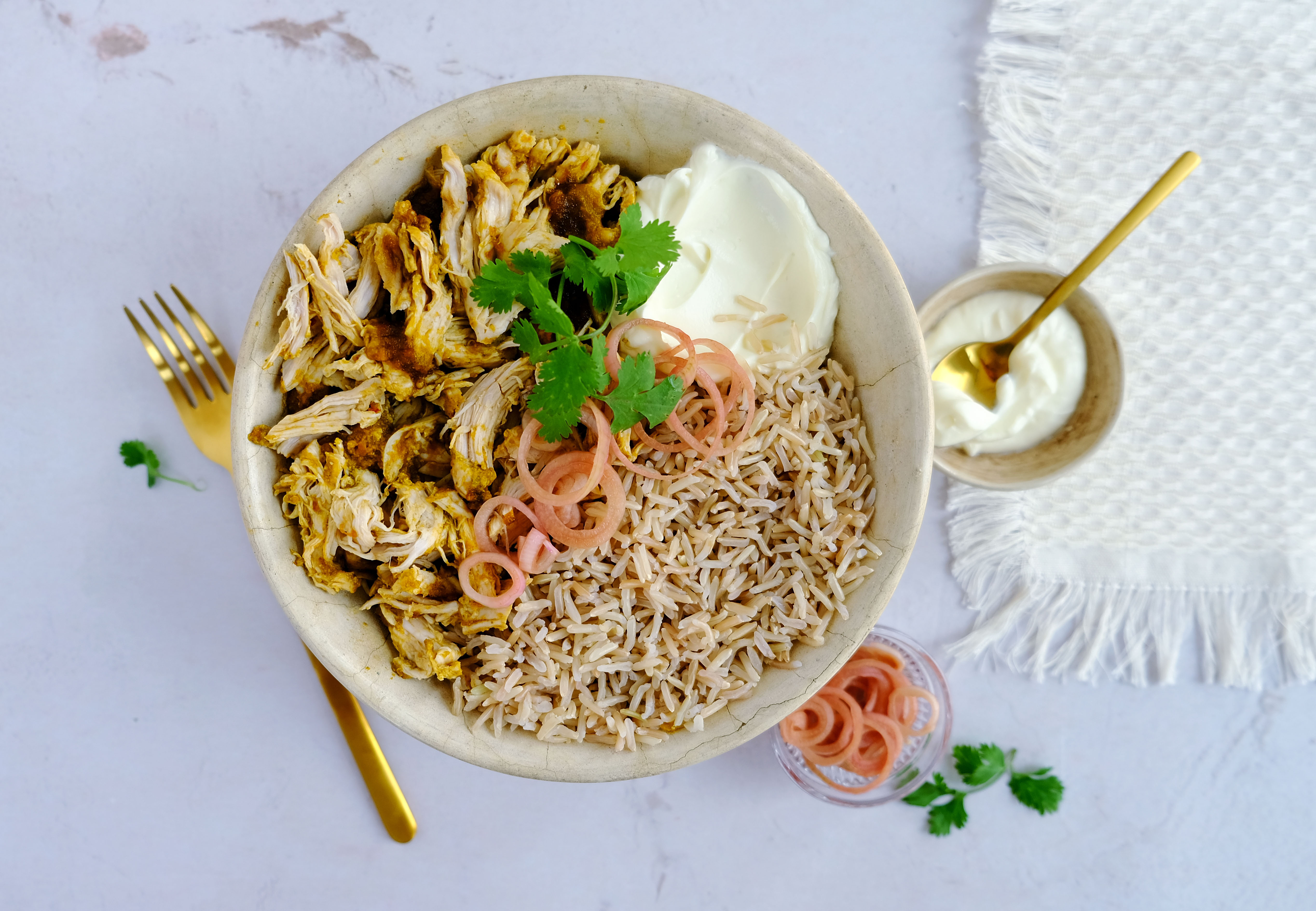 Mexican Coriander Chicken Bowl with Brown Rice Hello Chef!