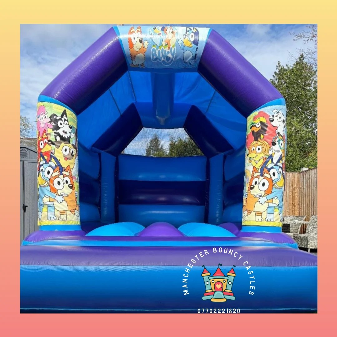 Blue Bluey Bouncy Castle Hire Manchester, Salford, Swinton Manchester