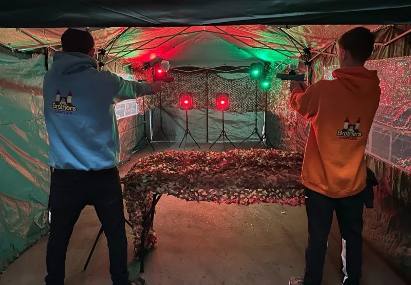 Gun Shooting Range Gel Air Soft Bouncy Castle hire Ilkeston, Derbyshire