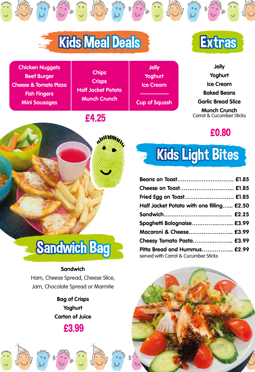 Food Menu Soft Play Centre Chelmsford