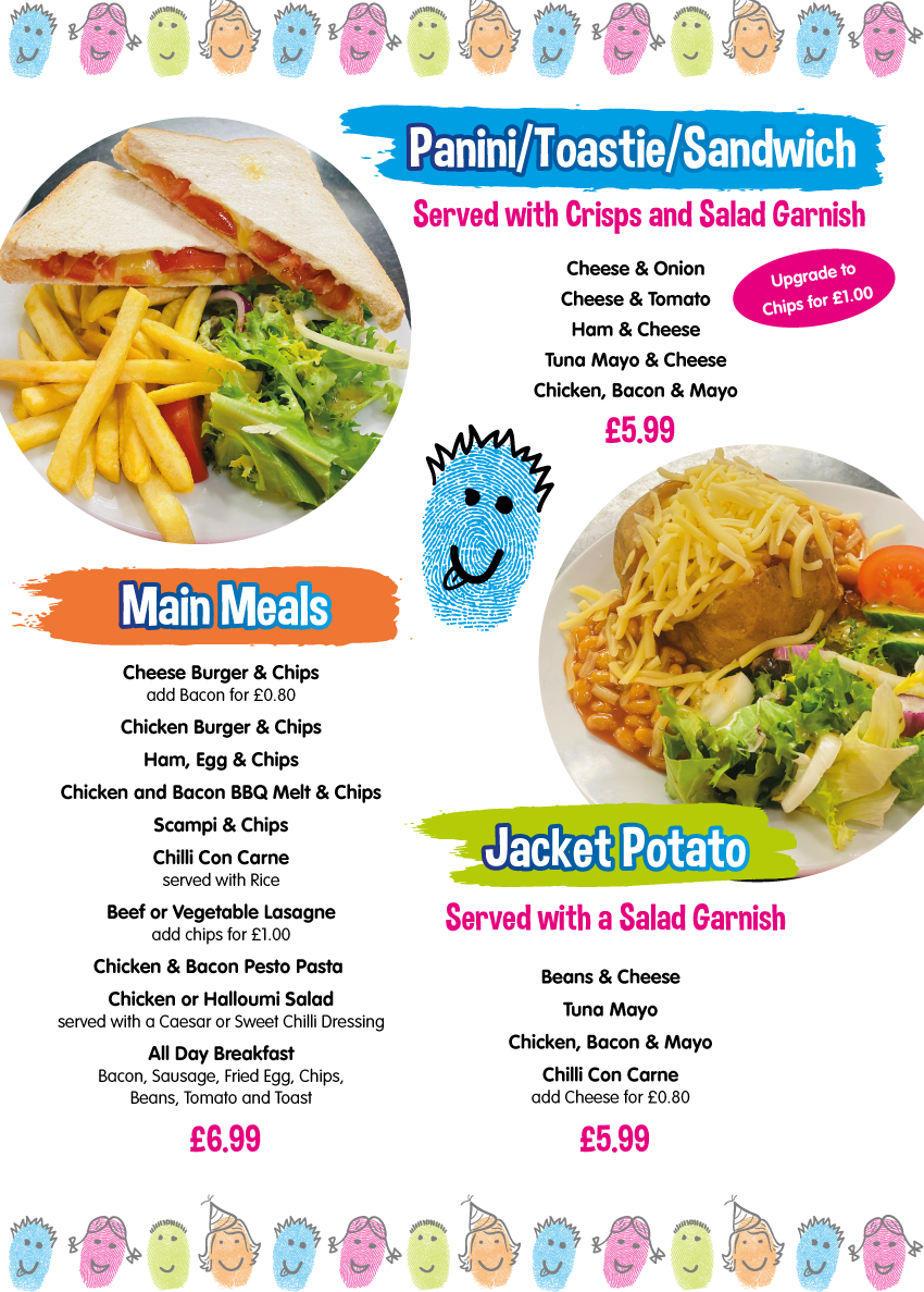Food Menu Soft Play Centre Chelmsford