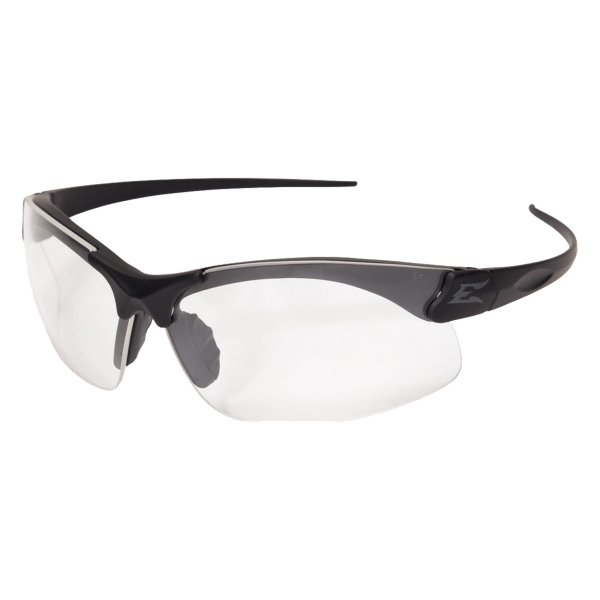 Sharp Edge Thin Temple Soft Touch Black/clear Shooting Glasses