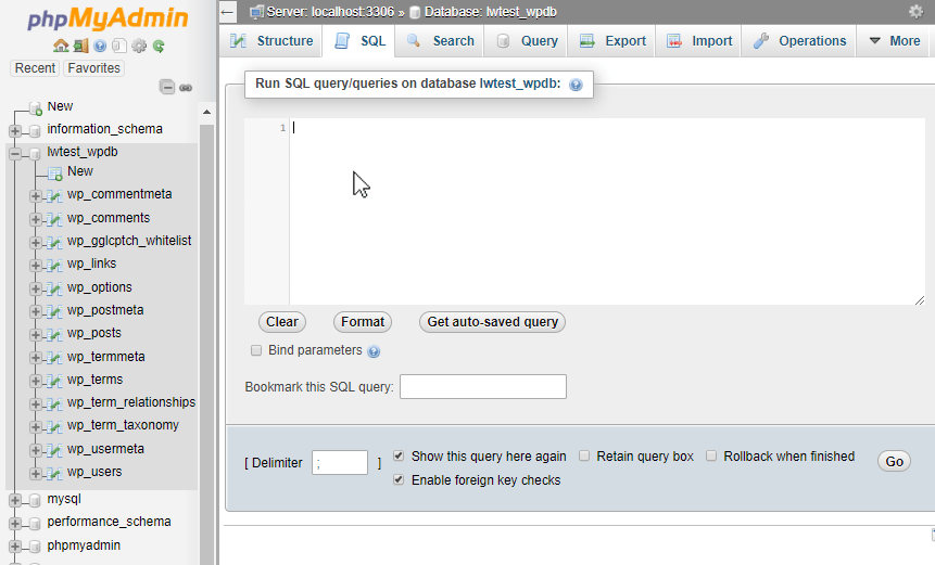 How to Run SQL Queries on a Database with PhpMyAdmin Liquid 