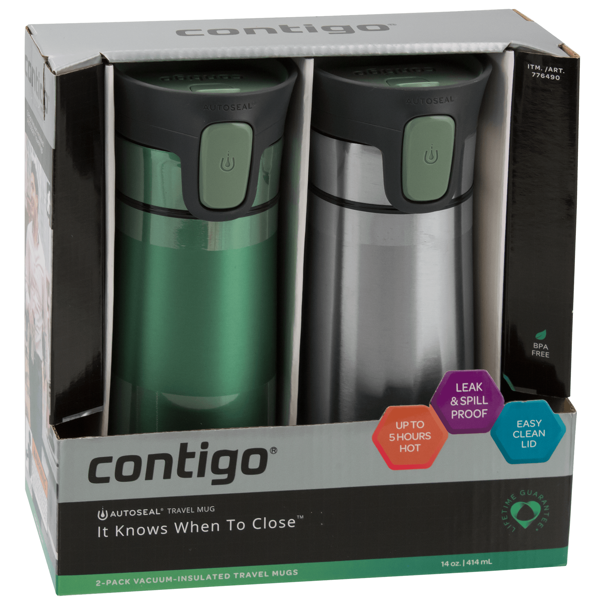 2Pack Contigo 14oz Pinnacle Autoseal Travel Mugs