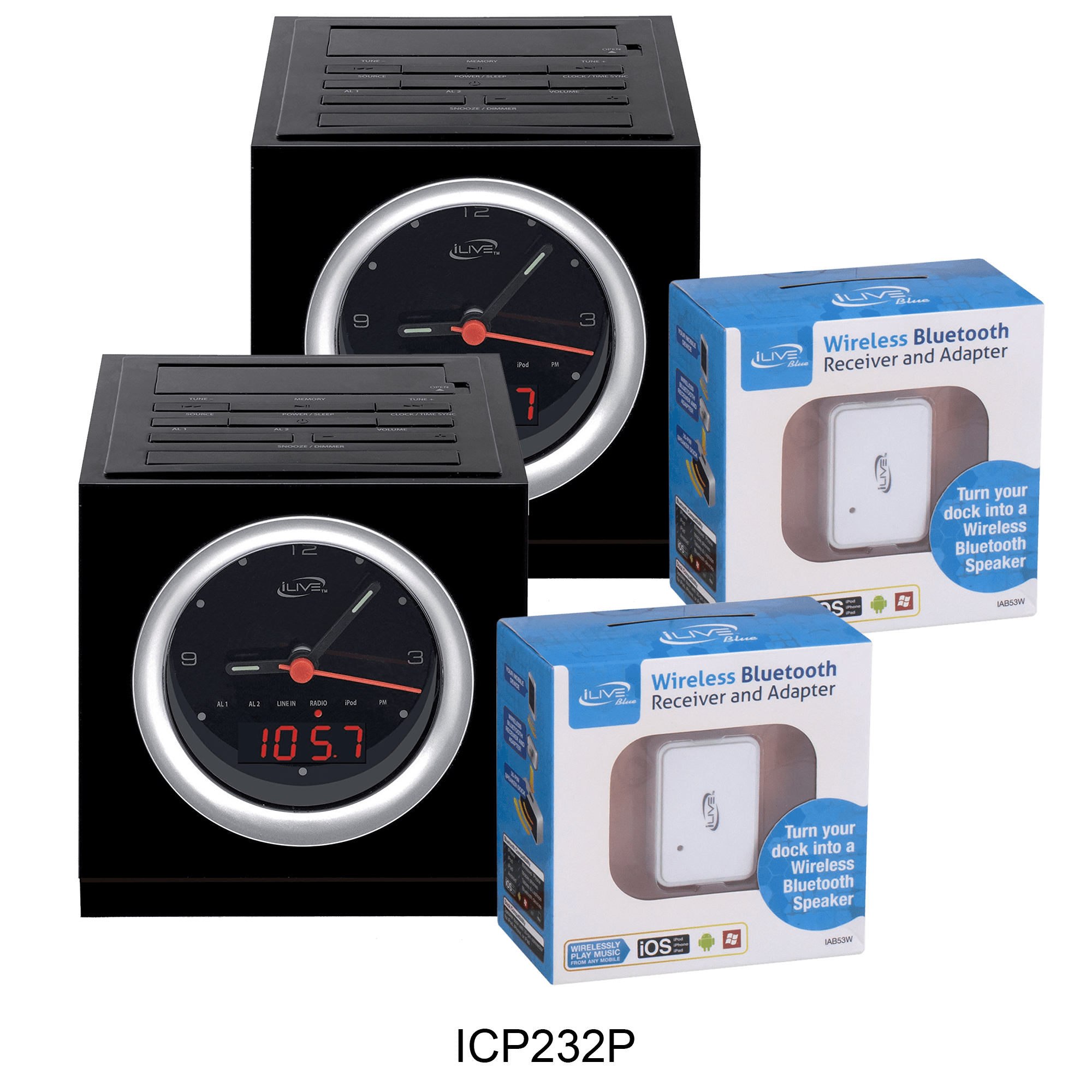 2-pack iLive 30-pin Bluetooth Adapters or 2-pack Adapters & Crappy