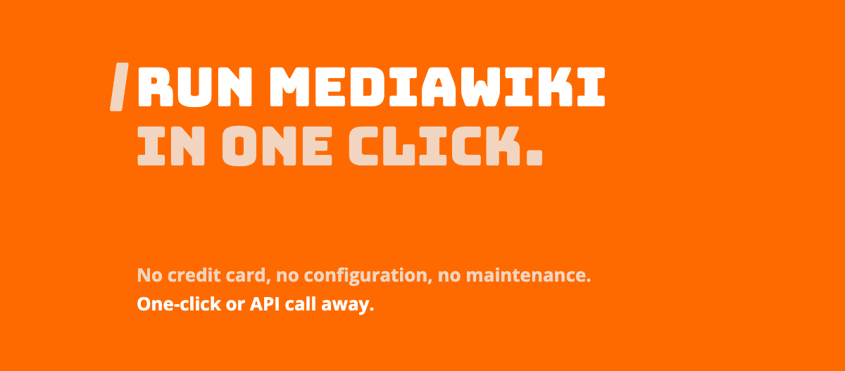 Run MediaWiki in one click