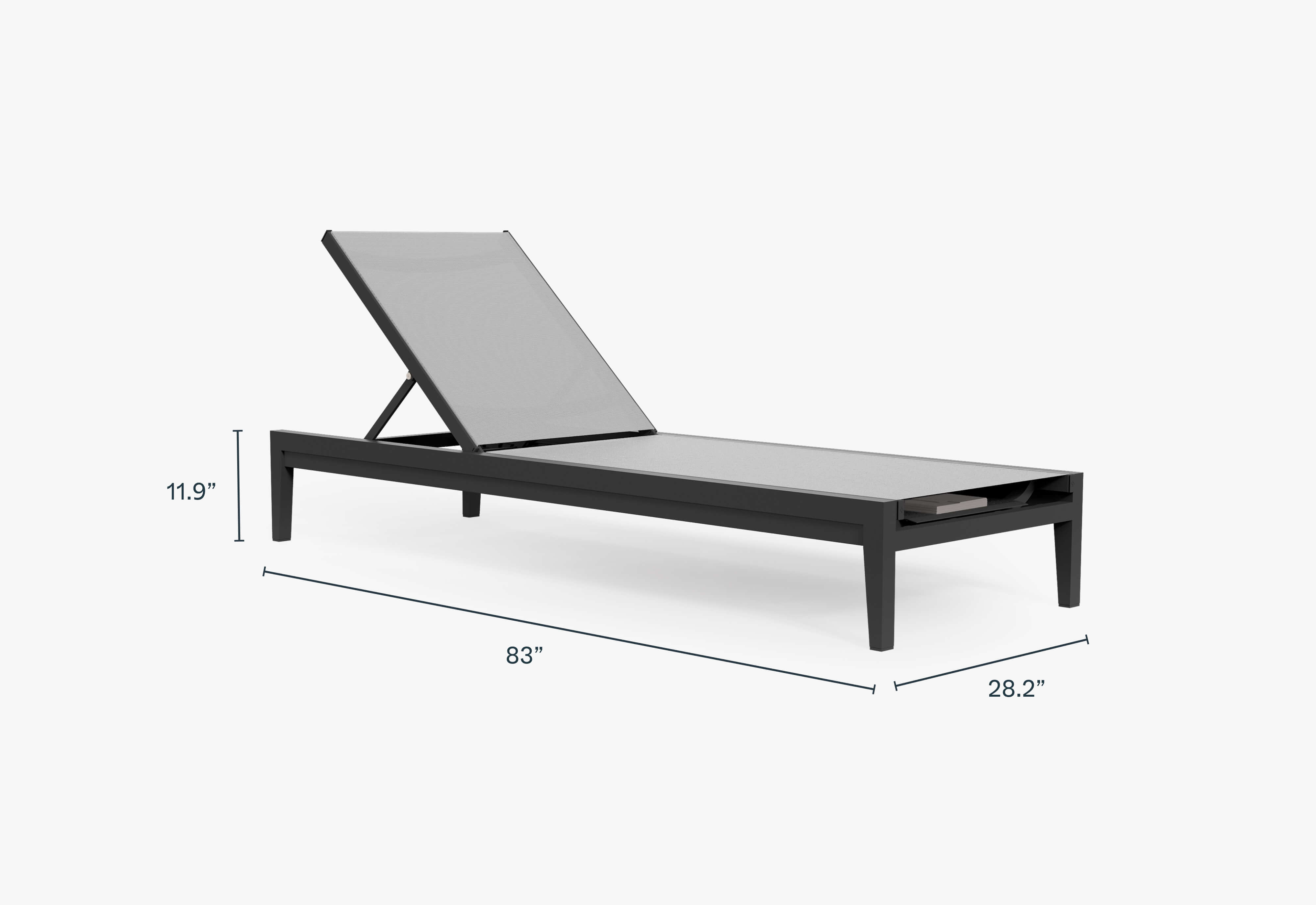 Aluminum Outdoor Chaise Lounge with OuterShell Charcoal · Outer
