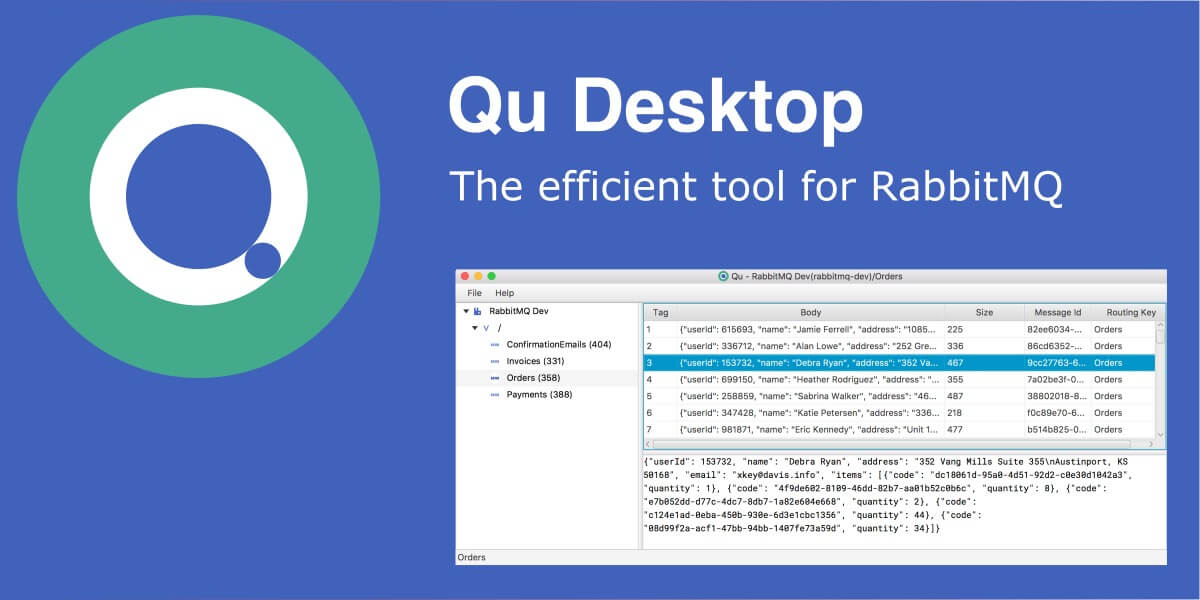 Qu Desktop RabbitMQ message viewer