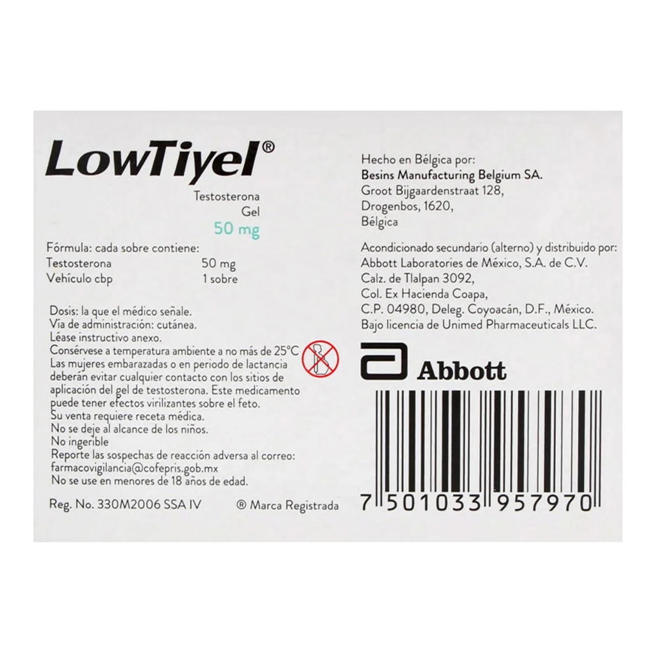 Lowtiyel 50 Mg Con 14 Sobres Gel Compra en Prixz