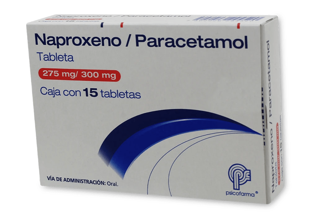 Naproxeno, Paracetamol 275/300 Mg Con 15 Tabletas Prixz Farmacia Online