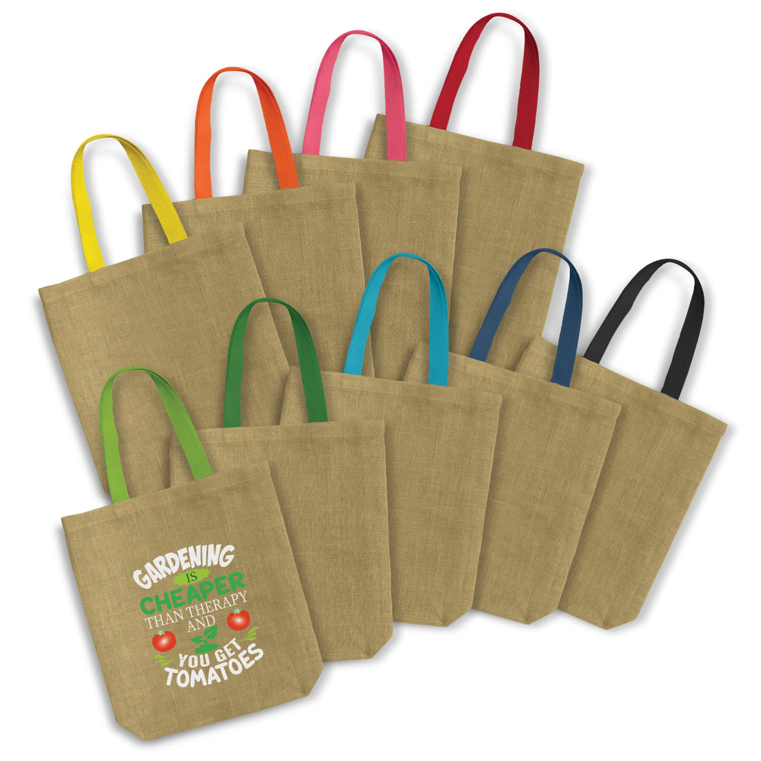 Thera Jute Tote Bag Coloured Handles Branded Tote Bag Printed