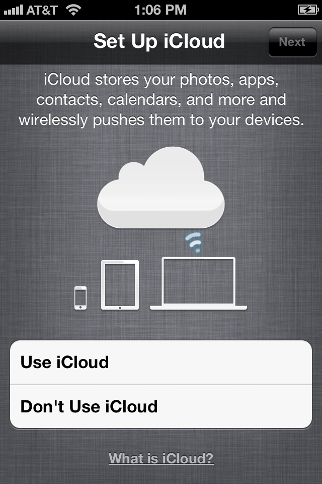 iCloud setup with different iTunes and MobileMe Accounts