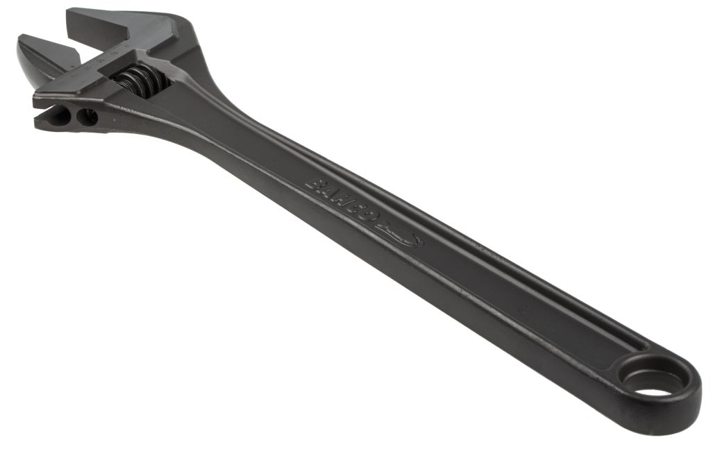 Bahco Adjustable Spanner, 455 mm Overall Length, 53mm Max Jaw Capacity