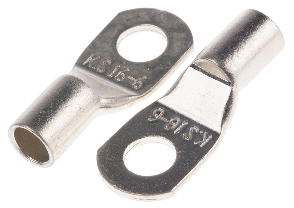 RS PRO Uninsulated Ring Terminal, M6.5 (1/4) Stud Size to 16mm² Wire