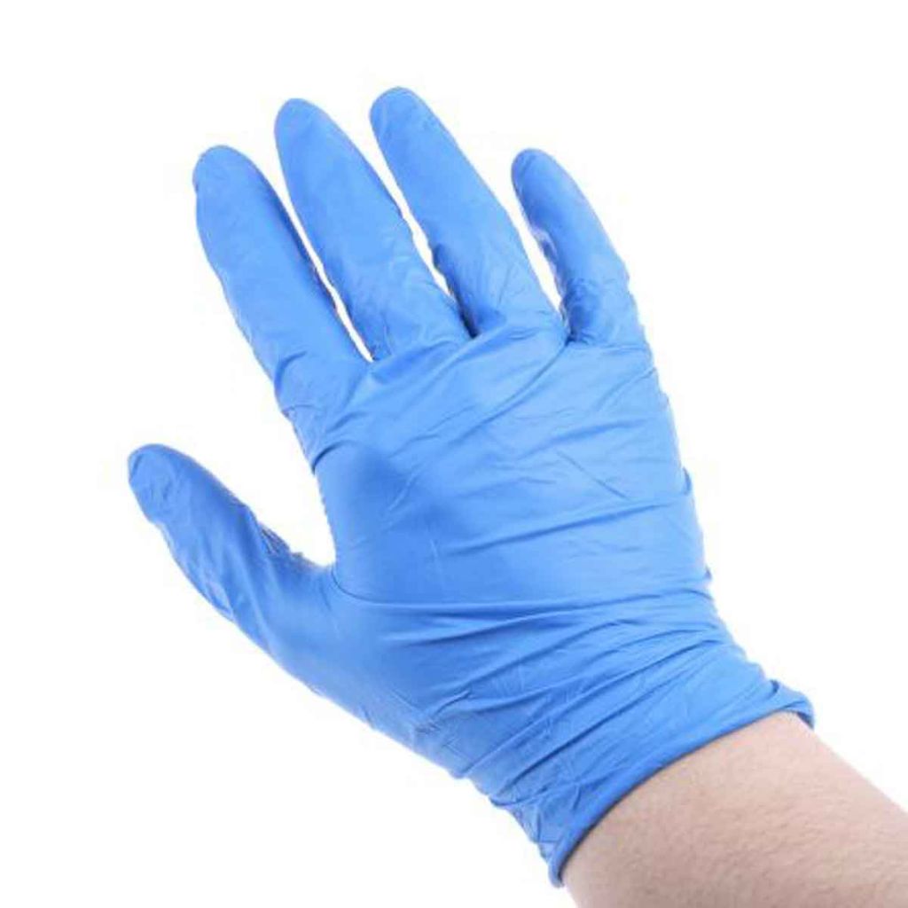 RS PRO Blue Nitrile Disposable Gloves size 7, Small PowderFree RS