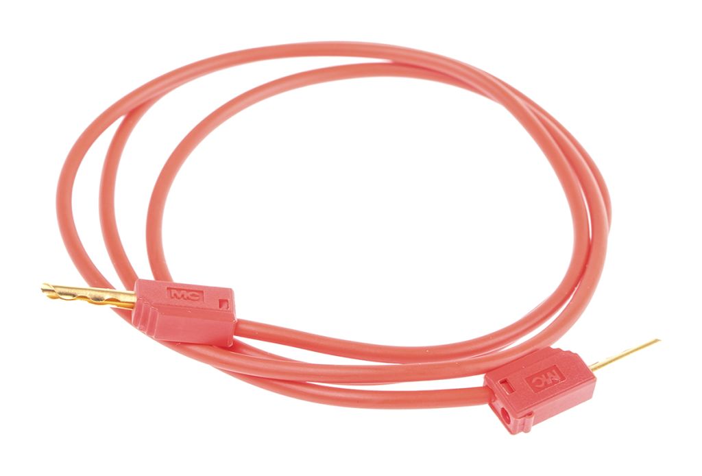 Staubli 2 mm Connector Test Lead, 10A, 30 V ac, 60V dc, Red, 600mm Lead