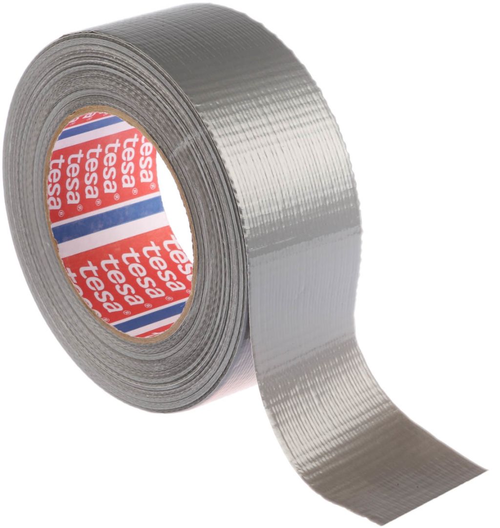 Tesa Duct Tape, 50m x 48mm, Silver, PE Coated Finish RS Components