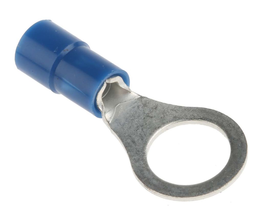 RS PRO Insulated Ring Terminal, M8 Stud Size, 1.5mm² to 2.5mm² Wire