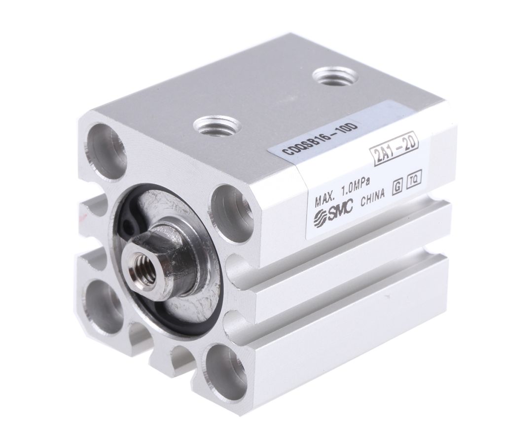 SMC Pneumatic Compact Cylinder 16mm Bore, 10mm Stroke, CQS Series, Double Acting RS Components