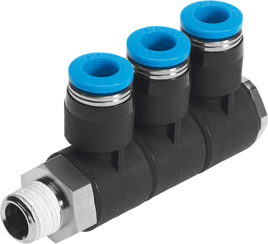 Festo QSLV Series MultiConnector Fitting, ThreadedtoTube Connection