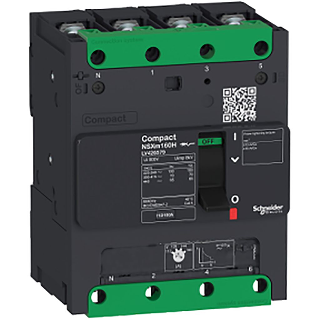 Schneider Electric, Compact MCCB 4P 160A, Breaking Capacity 25 kA, DIN