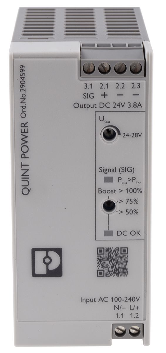 Phoenix Contact QUINT4PS/1AC/24DC/3.8/SC Switch Mode DIN Rail Power