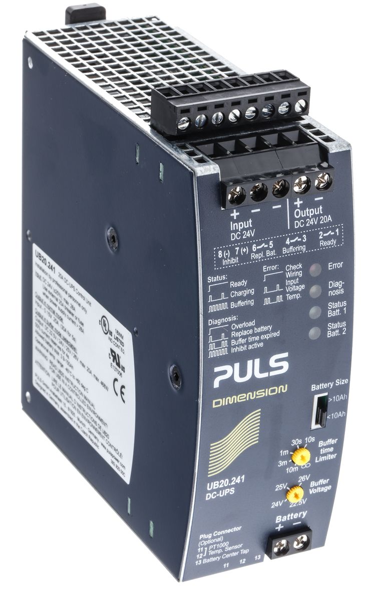 PULS Battery Charger UPS Control Unit 24V dc Output, 20A 480W RS