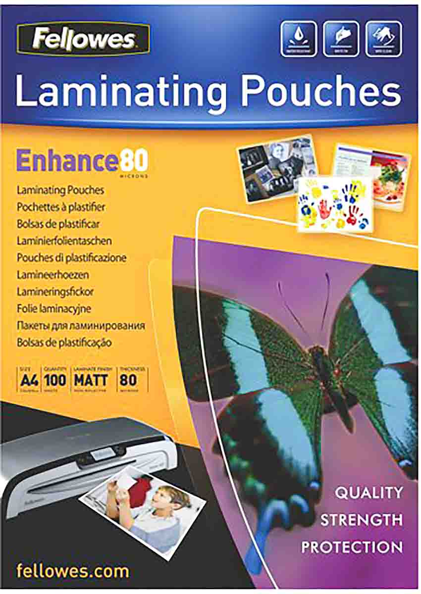 Fellowes A4 Matte Lamination Pouch 80micron, 100 RS Components Vietnam