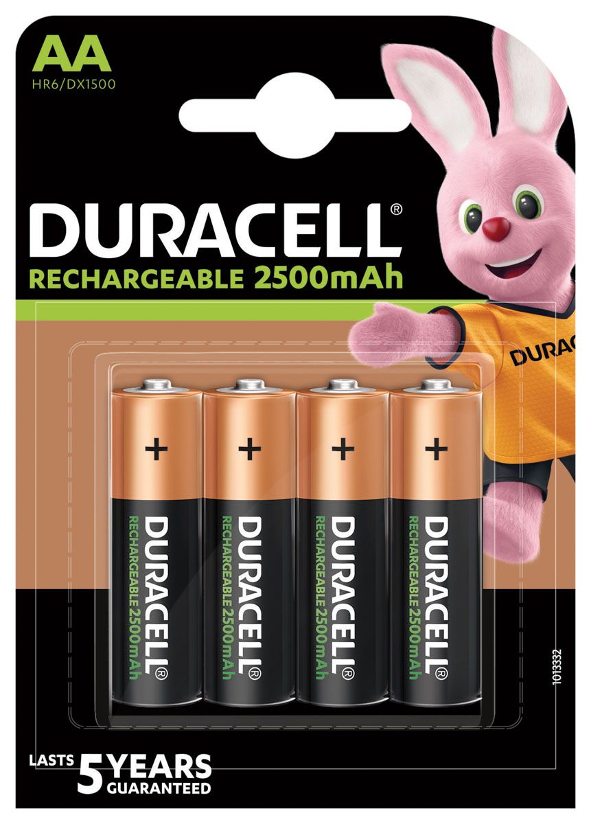 Duracell Recharge Ultra AA NiMH Rechargeable AA Batteries, 2.4Ah, 1.2V Pack of 4 RS