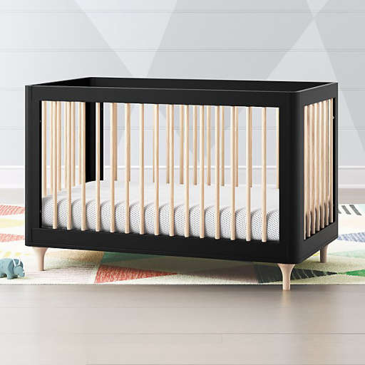 Babyletto Lolly Black and Natural 3 in 1 Convertible Crib
