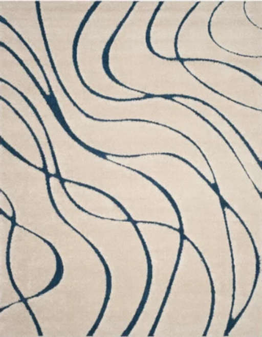 Stacie Cotton Cream/Blue Area Rug8'x10'