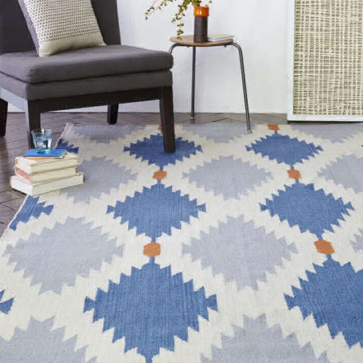 Phoenix Wool Dhurrie Rug Regal Blue 5' x 8'