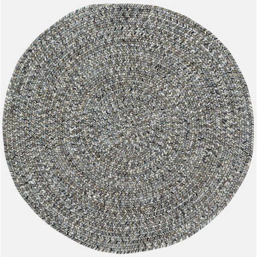 Ruyle Smoke Variegated Braided BlueGray Area Rug 3' Diameter