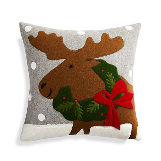 Holiday Moose Pillow with DownAlternative insert