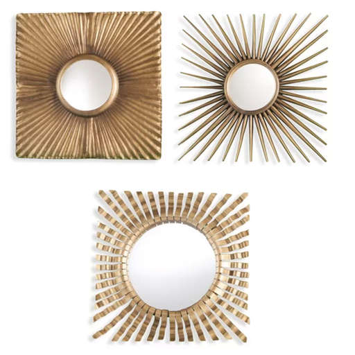 3 Piece Antique Gold Decorative Mirror Set