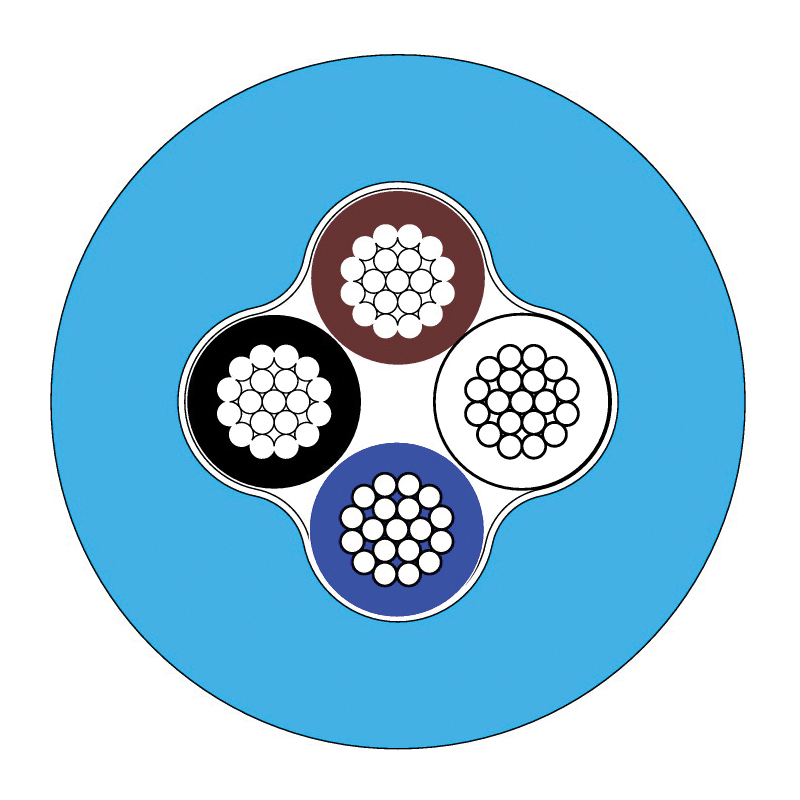 Turck RF50598 Instrumentation Tray Cable, 300 VAC, (4) 22 AWG Conductor